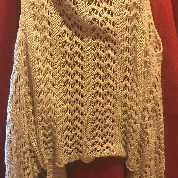 Tan Crocheted Sleeveless Vest - Picture 2 of 2